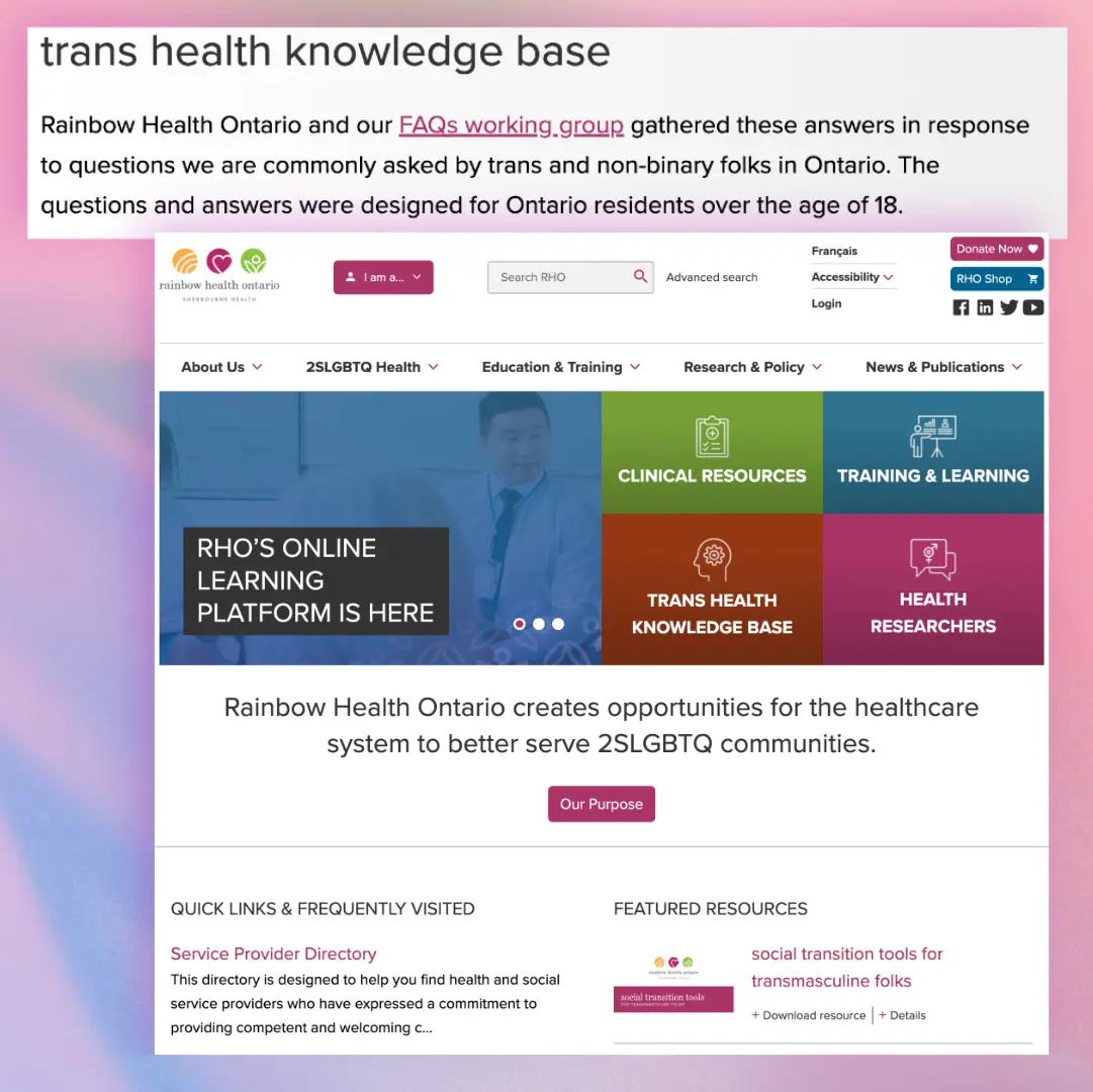 Rainbow Health Ontario Resources