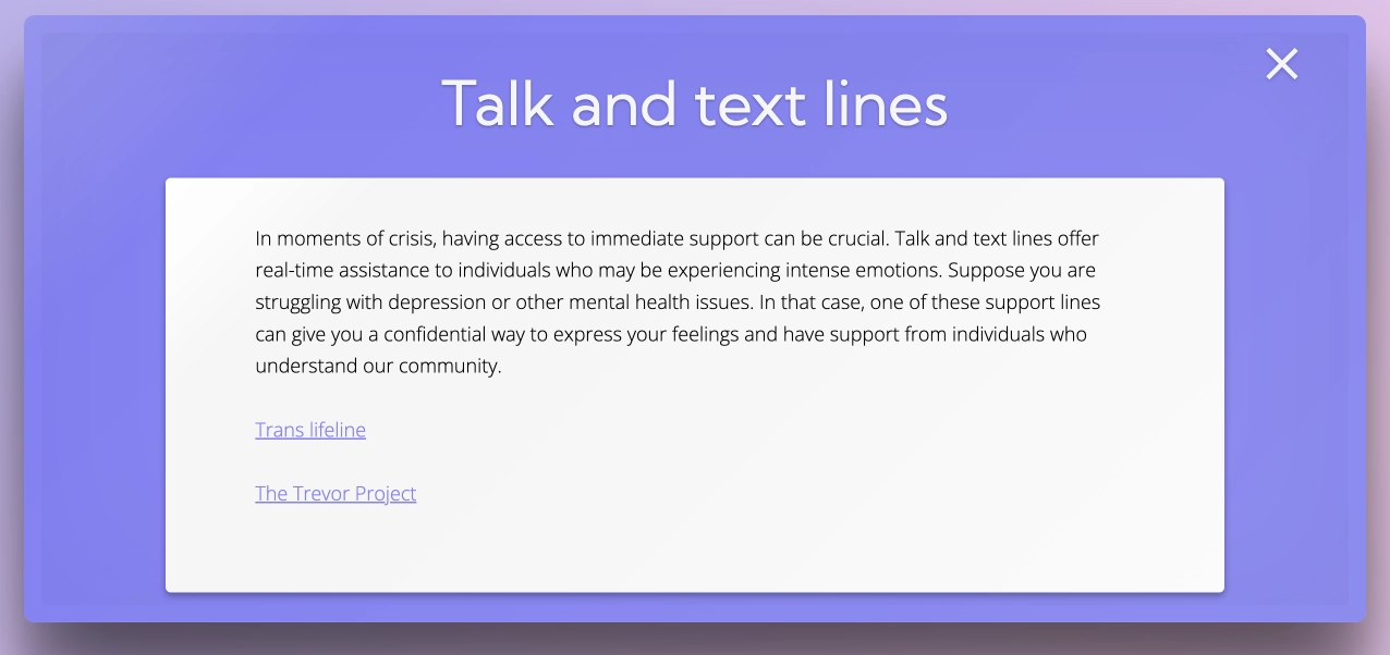 Information page (Talk and Text Lines)