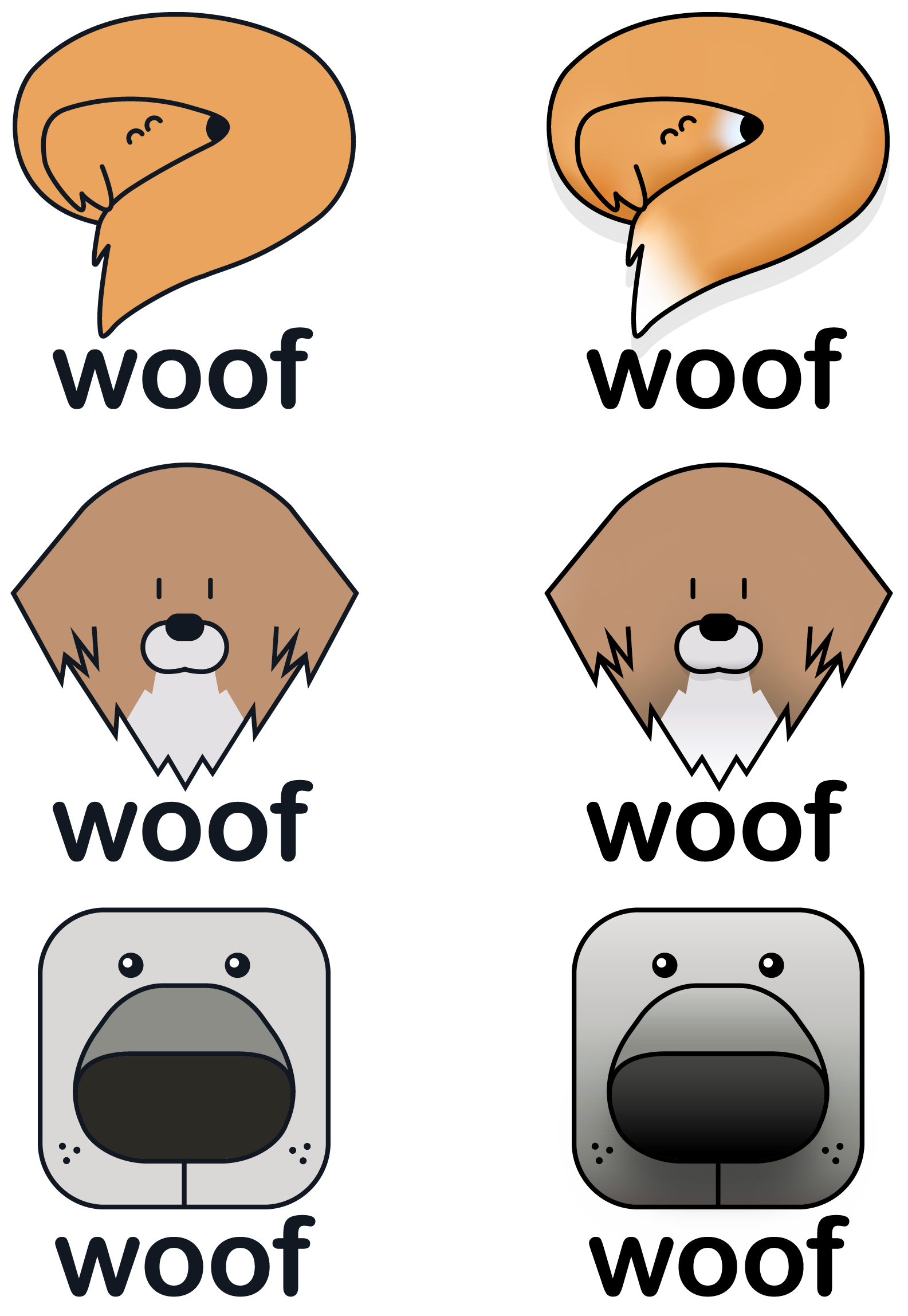 3 Best Logos, Simple and Complex Versions in Color